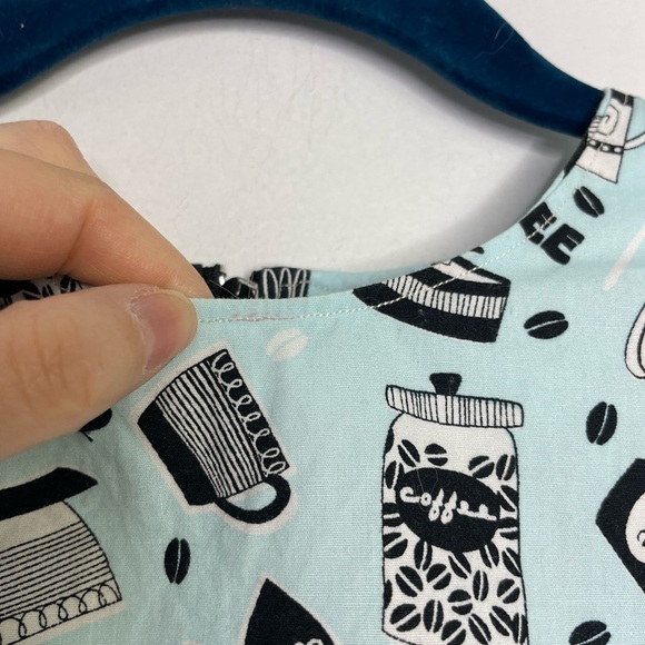 COFFEE theme novelty smock sleeve mini dress - Picture 8 of 10